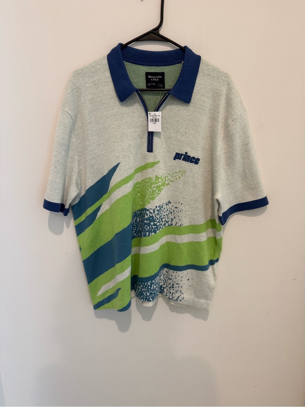 Abercrombie & Fitch Light Gray Zip Polo Tennis Sweater